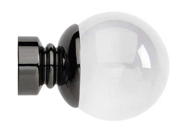 Neo Premium Plain Ball Clear Black Nickel Effect 35mm Finial