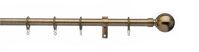 Universal 16/19mm Ball Pole Set 120-200cm Antique Brass
