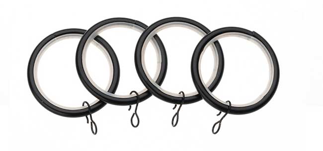 Universal Rings for 28mm pole Black Pack of 4
