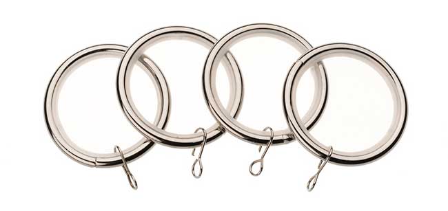 Universal Rings for 19mm pole Satin Steel Pack of 4