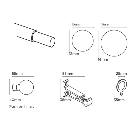 Speedy 13-16mm 120-210cm Simply Ball Pole set Silver