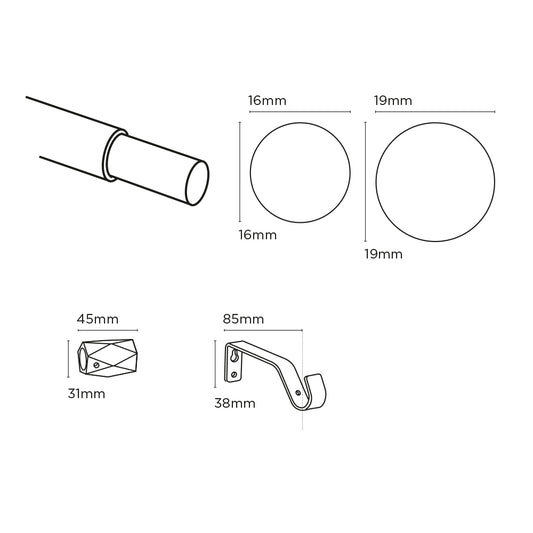 Speedy 16/19mm 210-360cm Tetra Eyelet Pole set Gold