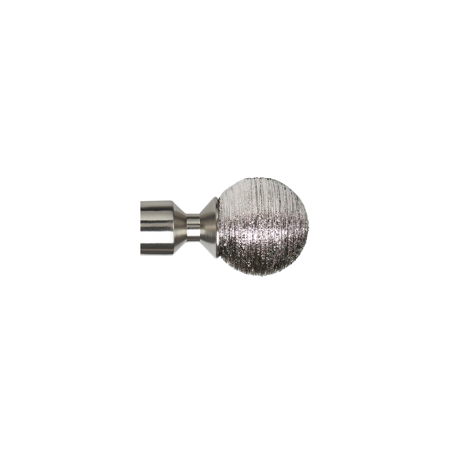 Speedy 28mm Poles Apart Textured Ball Finials - Pair - Satin Silver