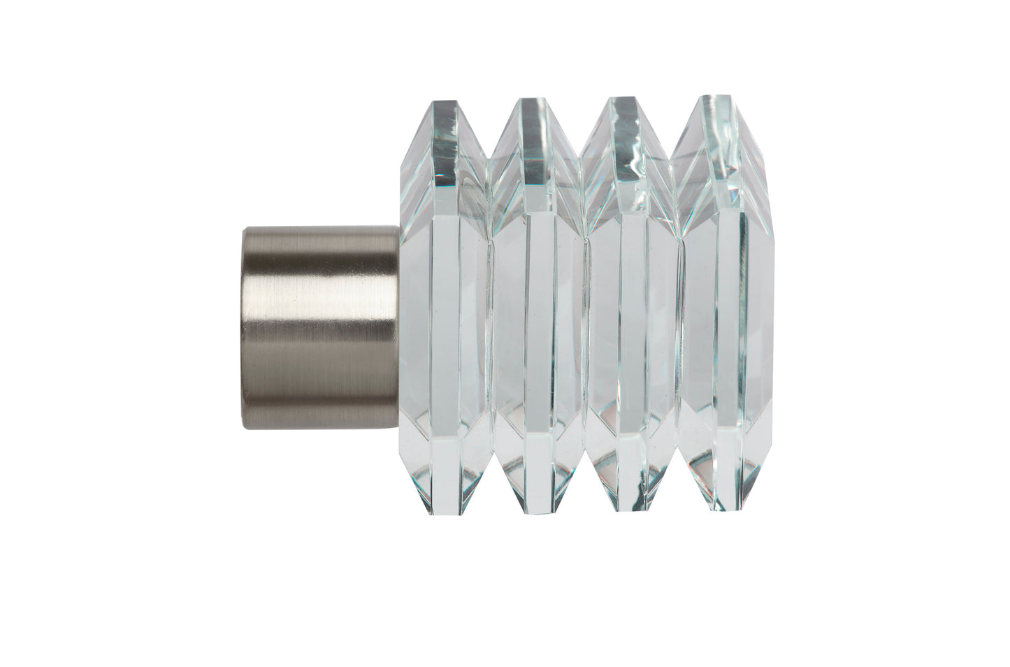 Speedy 28mm Poles Apart Square Finials - Pair - Satin Silver