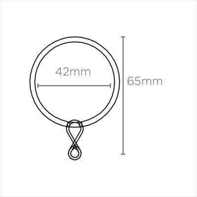 Speedy Metal Flat Lined Rings for 35mm dia pole Pk of 10 - Satin Silver