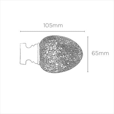 Speedy 35mm Alexia Finials - Pair - Satin Silver