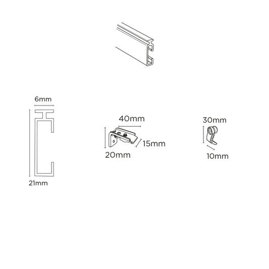 Speedy Fineline Aluminium Curtain Track 150cm White