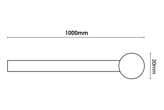 Artisan 12mm Classic Wrought Iron Portiere Rod 50cm Mini Cannon