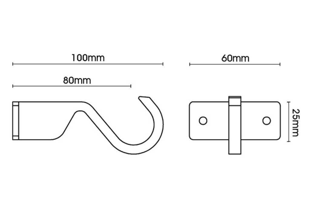 25mm Arc Soft Silver Stud Eyelet Curtain Pole 250cm