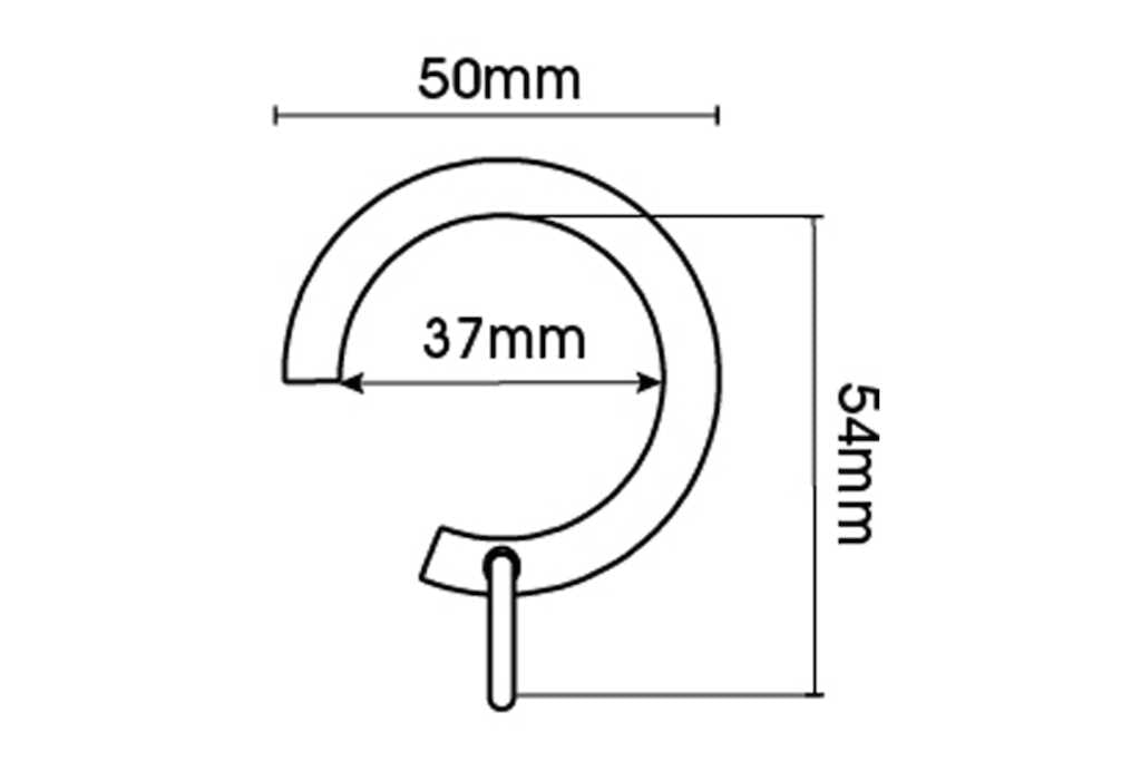 25mm Arc China White Ball Curtain Pole 500cm