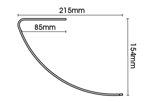 25mm Arc Soft Silver Standard Holdback - single