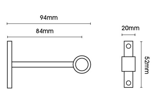 Artisan 12mm Classic Wrought Iron Extended Bracket