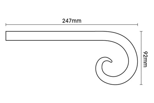 Artisan 16mm Classic Wrought Iron 400cm Black BAY Curtain Pole Curl