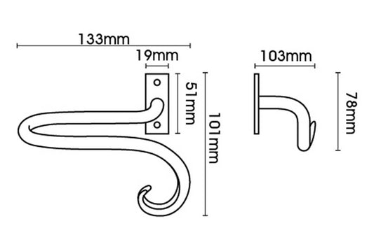 Artisan Classic Wrought Iron Regular Holdbacks Curl