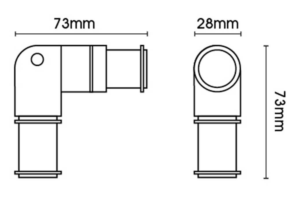 28mm Neo Chrome Elbow Joiner