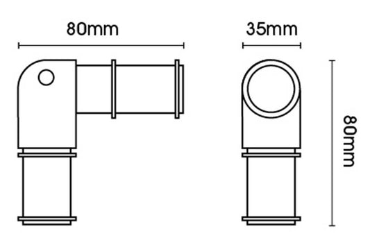 35mm Neo Black Nickel Elbow Joiner