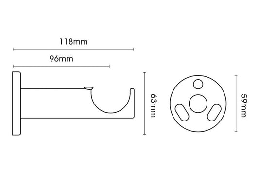 35mm Neo Trumpet Black Nickel Eyelet Curtain Pole 360cm