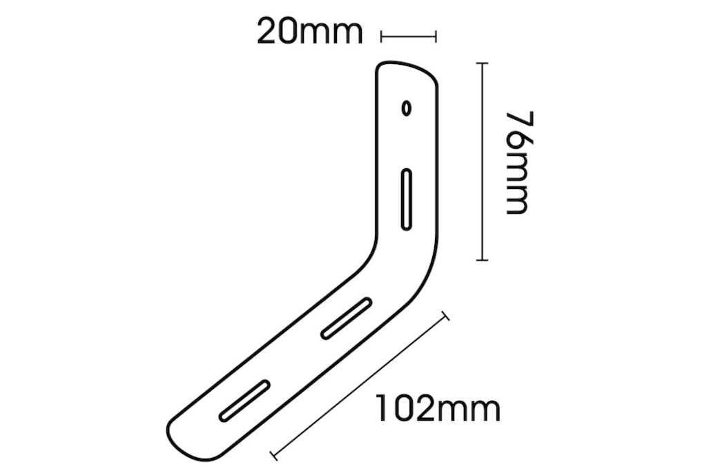 White Slotted Fluted Angle Brackets 102 x 76 x 20mm