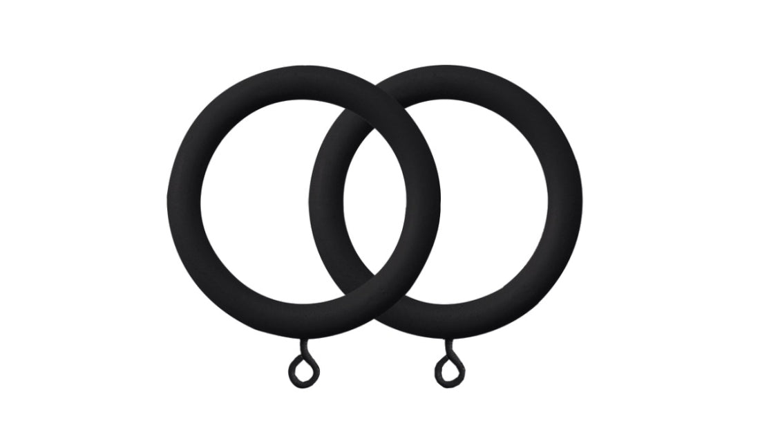 Shore Curtain Rings for 35mm Pole Set - Black - Pack of 6
