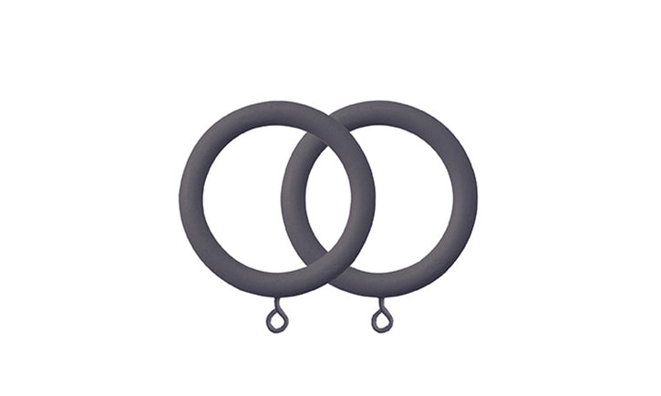 Shore Curtain Rings for 35mm Pole Set - Charcoal - Pack of 6