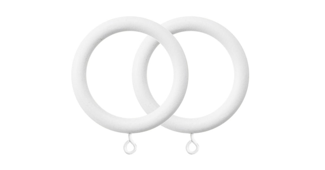 Shore Curtain Rings for 35mm Pole Set - White - Pack of 6