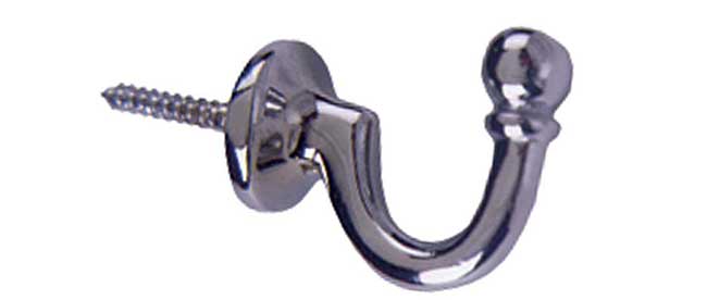 35mm Medium Ball Tieback Hook Chrome