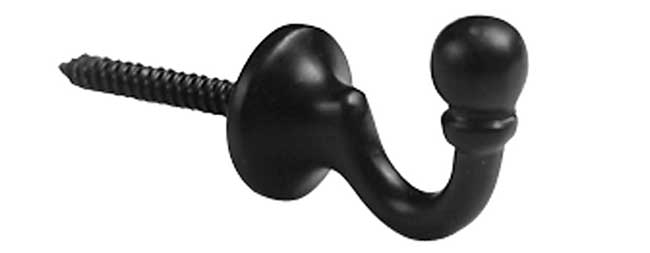 35mm Medium Ball Tieback Hook Black