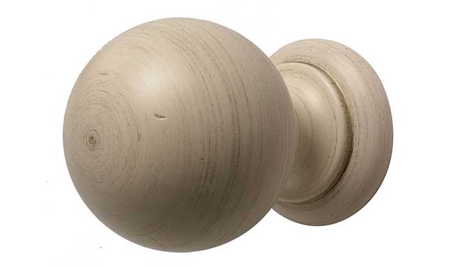 55mm Modern Country Ball Finial Brushed Cream
