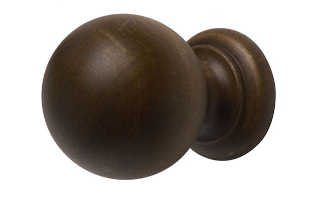 55mm Modern Country Ball Finial Dark Oak