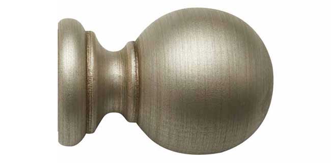 55mm Modern Country Ball Finial Satin Silver