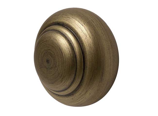 55mm Modern Country Button Finial Gold Black