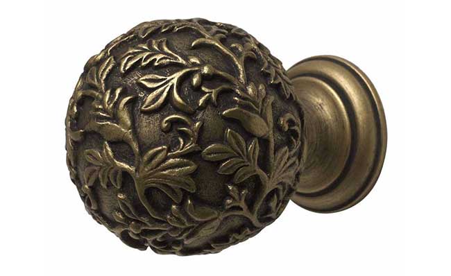 55mm Modern Country Floral Ball Finial Gold Black