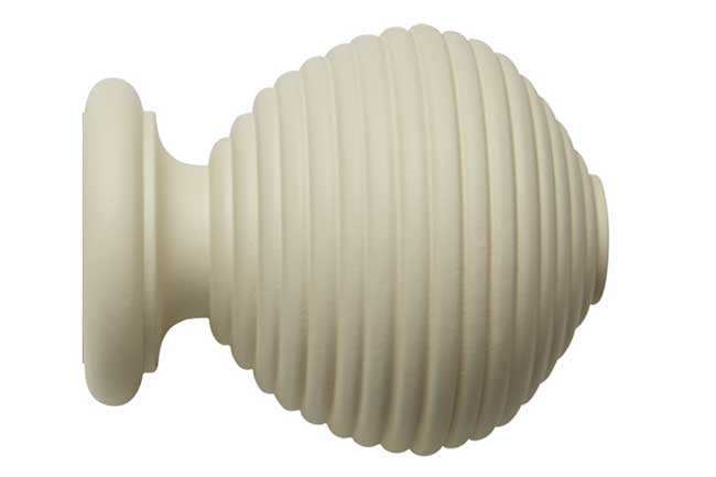 55mm Modern Country Ribbed Ball Finial Pearl