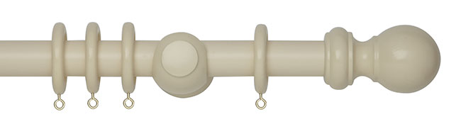 28mm Woodline Wood Curtain Pole 360cm Cream