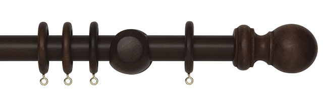 28mm Woodline Wood Curtain Pole 300cm Dark Oak