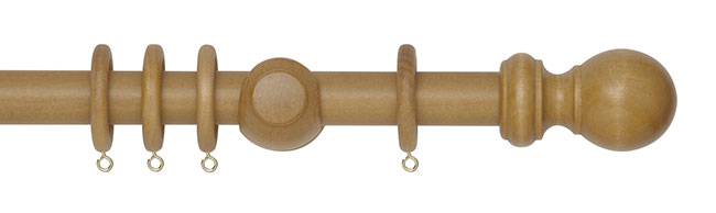 28mm Woodline Wood Curtain Pole 360cm Light Oak