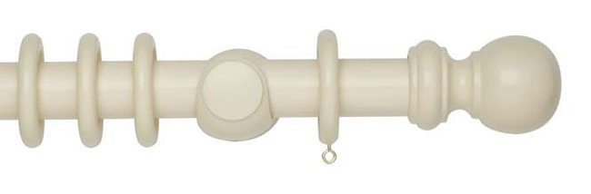 35mm Woodline Wood Curtain Pole 300cm Cream