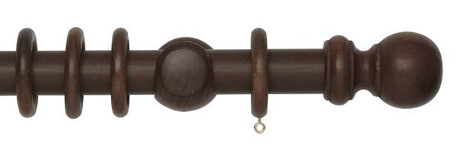 35mm Woodline Wood Curtain Pole 120cm Dark Oak