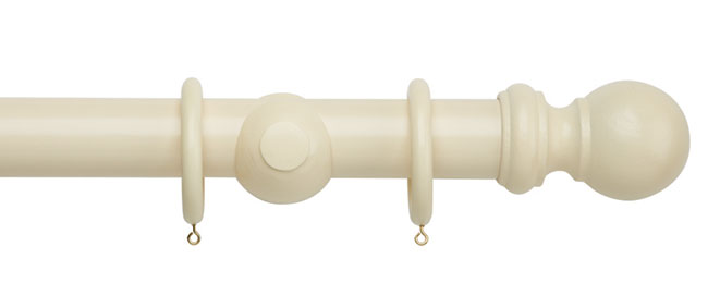 50mm Woodline Wood Curtain Pole 240cm Cream