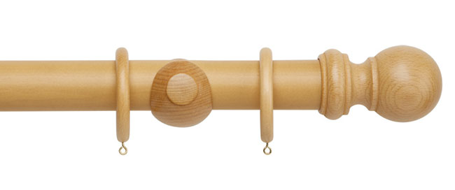 50mm Woodline Wood Curtain Pole 200cm Light Oak