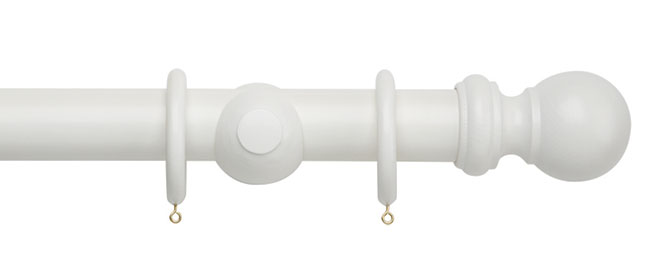 50mm Woodline Wood Curtain Pole 200cm White