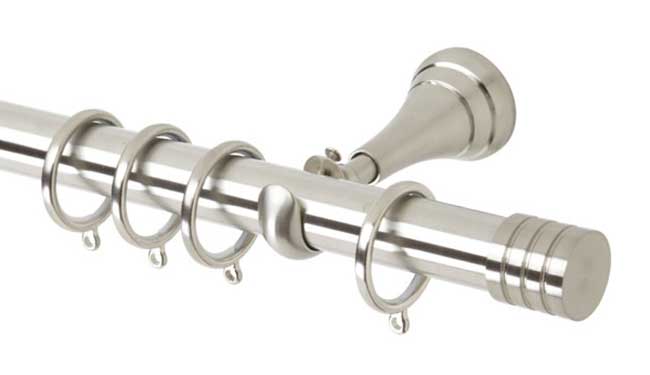 28mm Neo Stud Stainless Steel Curtain Pole 180cm