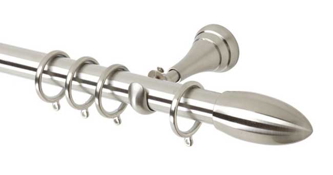 28mm Neo Bullet Stainless Steel Curtain Pole 240cm