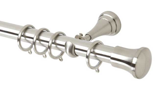 28mm Neo Trumpet Stainless Steel Curtain Pole 360cm