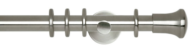 28mm Neo Trumpet Stainless Steel Curtain Pole 300cm Cyl