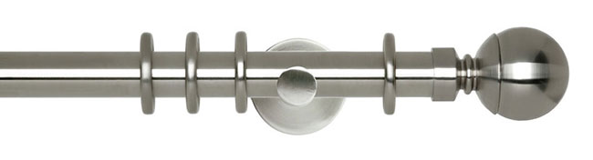 28mm Neo Ball Stainless Steel Curtain Pole 120cm Cyl