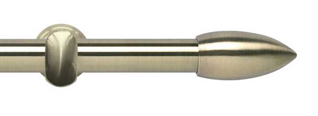 28mm Neo Bullet Spun Brass Eyelet Curtain Pole 120cm