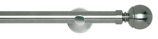 28mm Neo Ball Stainless Steel Eyelet Curtain Pole 120cm Cyl