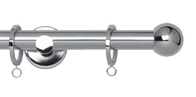 19mm Neo Ball Chrome Curtain Pole 360cm