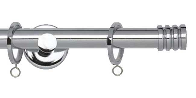 19mm Neo Stud Chrome Curtain Pole 300cm